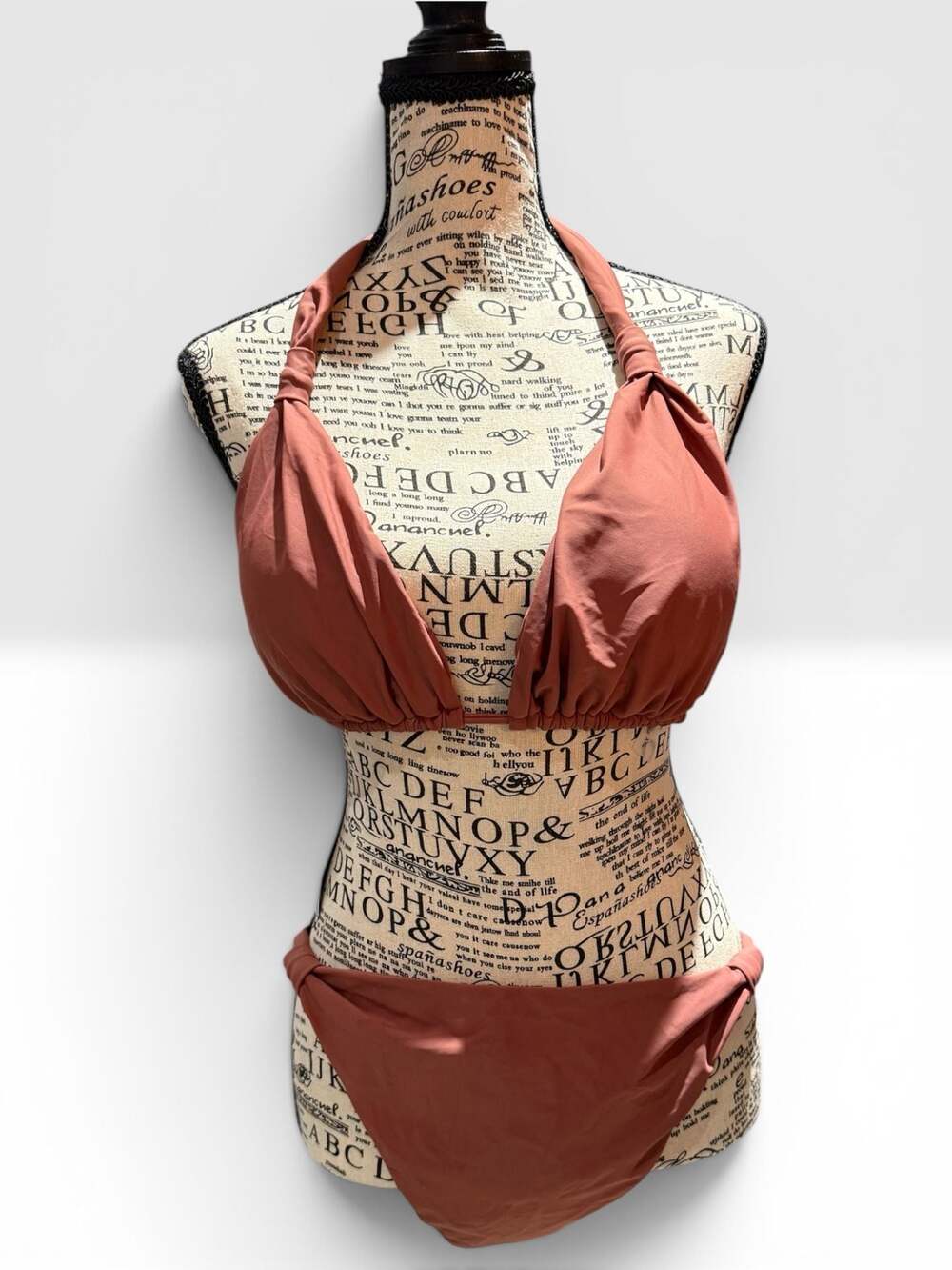 NWT Cupshe Brown Halter Bikini Set XXL